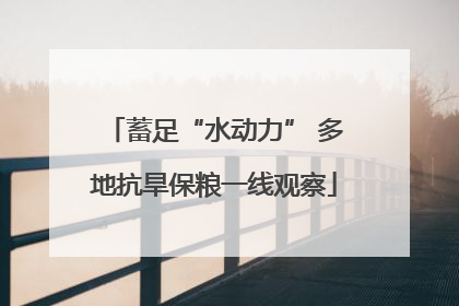 蓄足“水动力” 多地抗旱保粮一线观察
