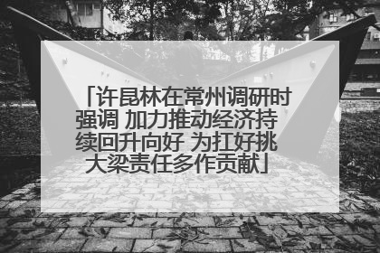 许昆林在常州调研时强调 加力推动经济持续回升向好 为扛好挑大梁责任多作贡献