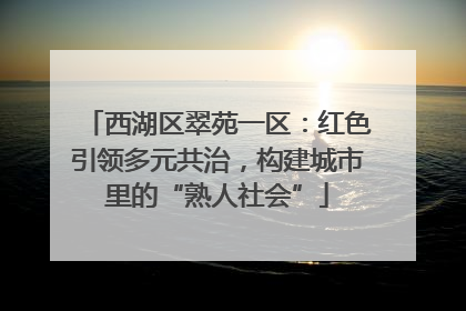 西湖区翠苑一区：红色引领多元共治，构建城市里的“熟人社会”