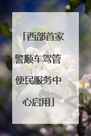 西部首家警顺车驾管便民服务中心启用