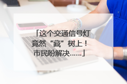 这个交通信号灯竟然“藏”树上！市民盼解决……