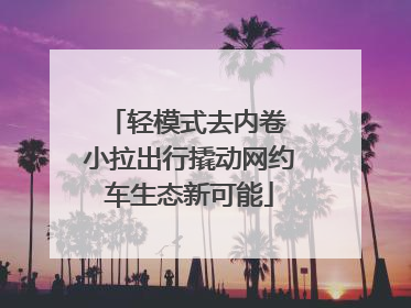 轻模式去内卷 小拉出行撬动网约车生态新可能