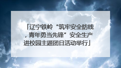 辽宁铁岭“筑牢安全防线，青年勇当先锋”安全生产进校园主题团日活动举行