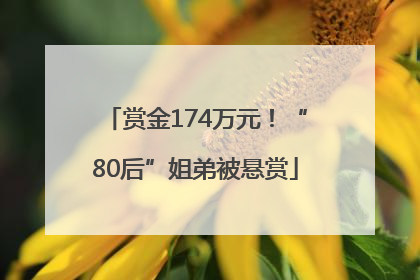 赏金174万元！“80后”姐弟被悬赏