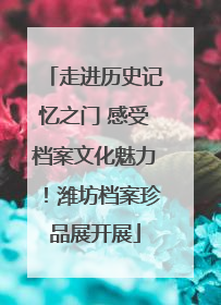 走进历史记忆之门 感受档案文化魅力！潍坊档案珍品展开展
