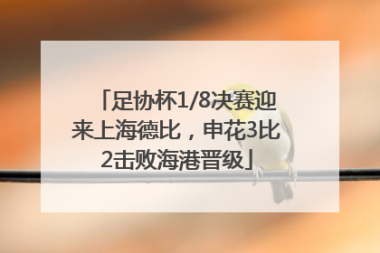 足协杯1/8决赛迎来上海德比，申花3比2击败海港晋级
