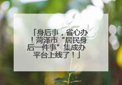 身后事，省心办！菏泽市“居民身后一件事”集成办平台上线了！