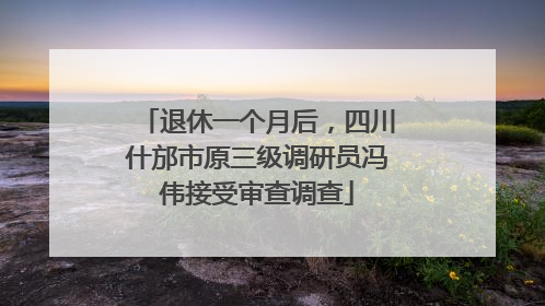 退休一个月后，四川什邡市原三级调研员冯伟接受审查调查