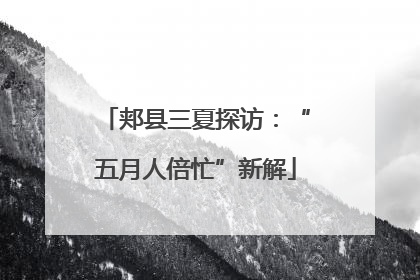 郏县三夏探访：“五月人倍忙”新解