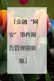 金融“网安”事件报告管理迎新规