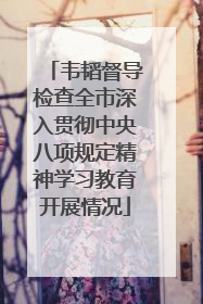 韦韬督导检查全市深入贯彻中央八项规定精神学习教育开展情况