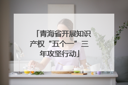 青海省开展知识产权“五个一”三年攻坚行动