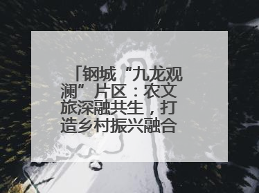 钢城“九龙观澜”片区：农文旅深融共生，打造乡村振兴融合发展新实践