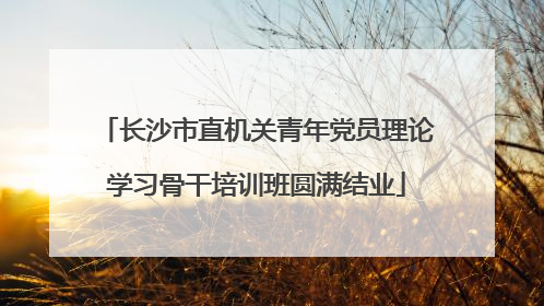 长沙市直机关青年党员理论学习骨干培训班圆满结业