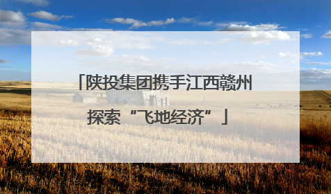 陕投集团携手江西赣州 探索“飞地经济”