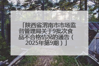 陕西省渭南市市场监督管理局关于9批次食品不合格情况的通告（2025年第9期）