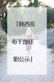 陕西发布干部任职公示