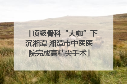 顶级骨科“大咖”下沉湘潭 湘潭市中医医院完成高精尖手术