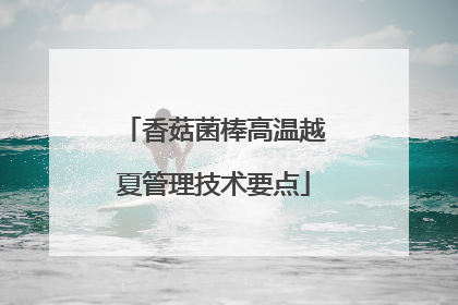 香菇菌棒高温越夏管理技术要点