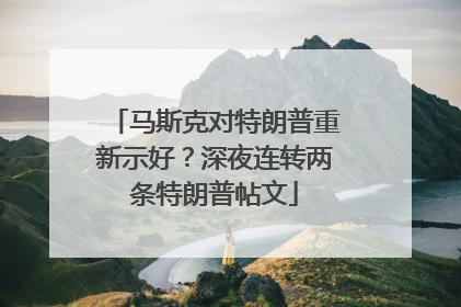 马斯克对特朗普重新示好？深夜连转两条特朗普帖文