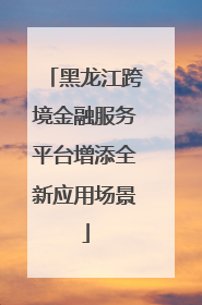 黑龙江跨境金融服务平台增添全新应用场景