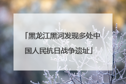 黑龙江黑河发现多处中国人民抗日战争遗址