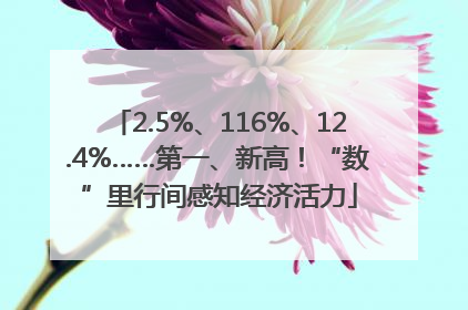 2.5%、116%、12.4%……第一、新高！“数”里行间感知经济活力