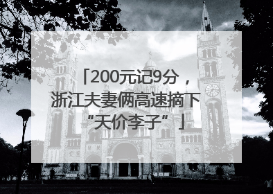 200元记9分，浙江夫妻俩高速摘下“天价李子”