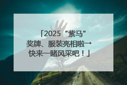 2025“紫马”奖牌、服装亮相啦→快来一睹风采吧！