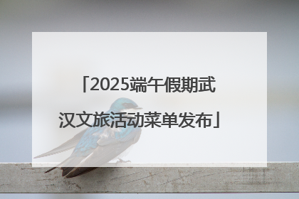 2025端午假期武汉文旅活动菜单发布