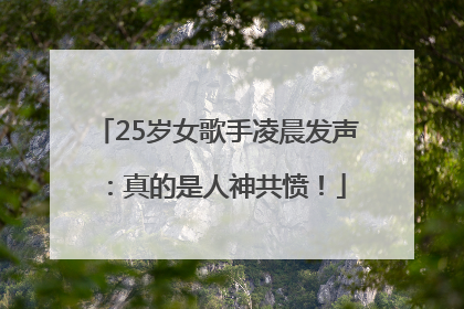 25岁女歌手凌晨发声：真的是人神共愤！