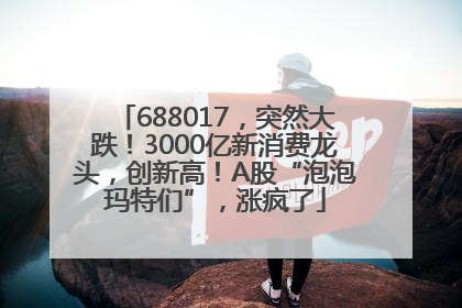 688017，突然大跌！3000亿新消费龙头，创新高！A股“泡泡玛特们”，涨疯了